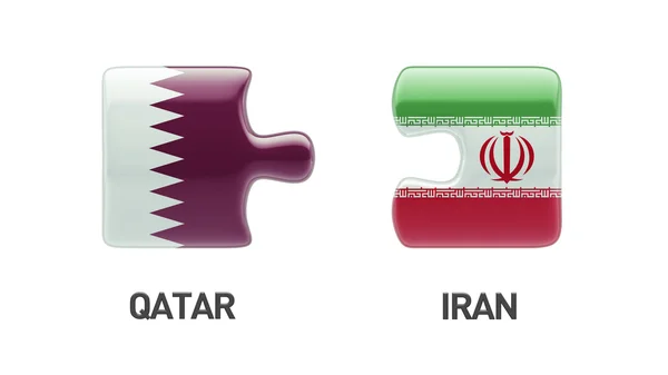 Κατάρ Ιράν παζλ έννοια — Φωτογραφία Αρχείου
