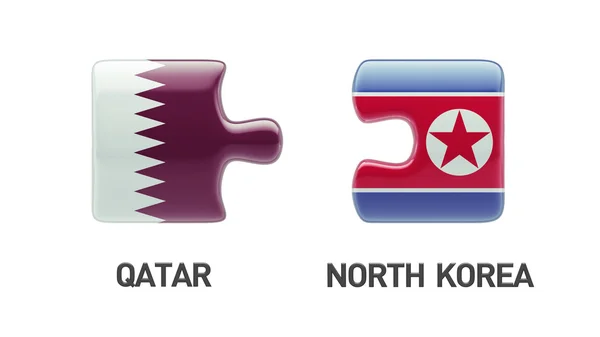 Qatar North Korea  Puzzle Concept — Stock Photo, Image