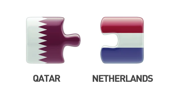 Qatar Pays-Bas Puzzle Concept — Photo