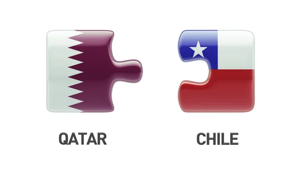 Conceito de Puzzle do Qatar Chile — Fotografia de Stock