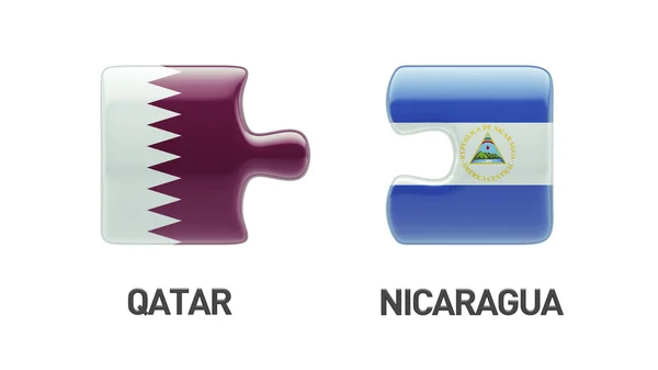 Qatar Nicaragua Puzzle Concepto —  Fotos de Stock