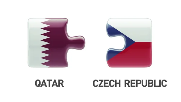 Κατάρ Τσεχία παζλ έννοια — Φωτογραφία Αρχείου