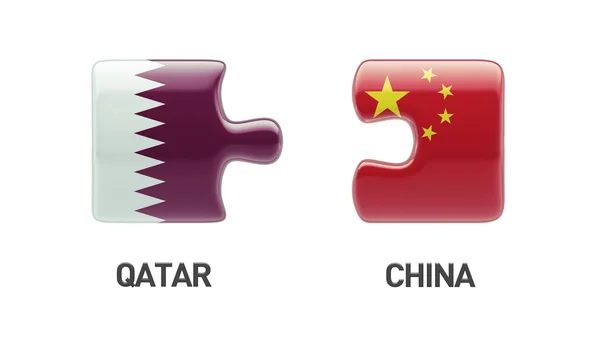 Κατάρ Κίνα παζλ έννοια — Φωτογραφία Αρχείου
