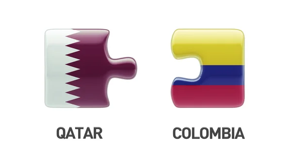 Qatar Colombia puzzel Concept — Stockfoto