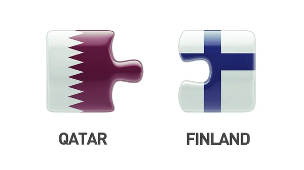 Qatar Finlande Puzzle Concept — Photo