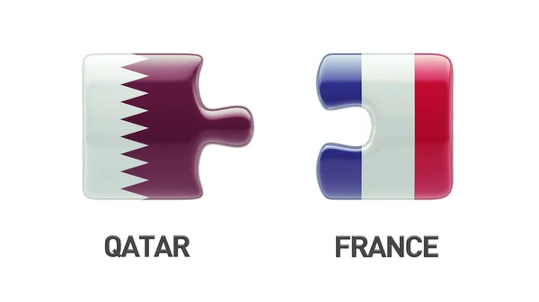 Qatar France  Puzzle Concept — Stock Photo, Image