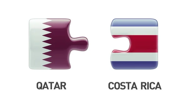 Qatar Costa Rica puzzel Concept — Stockfoto