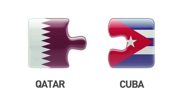 Qatar cuba puzzle-konzept — Stockfoto