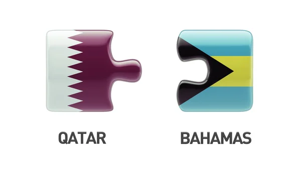 Κατάρ Μπαχάμες παζλ έννοια — Φωτογραφία Αρχείου