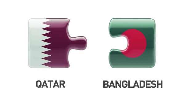 Qatar Bangladesh  Puzzle Concept — Stock Photo, Image