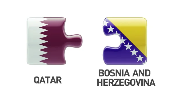 Qatar Bosnien och Hercegovina pussel koncept — Stockfoto
