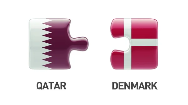 Qatar Dinamarca Puzzle Concepto — Foto de Stock