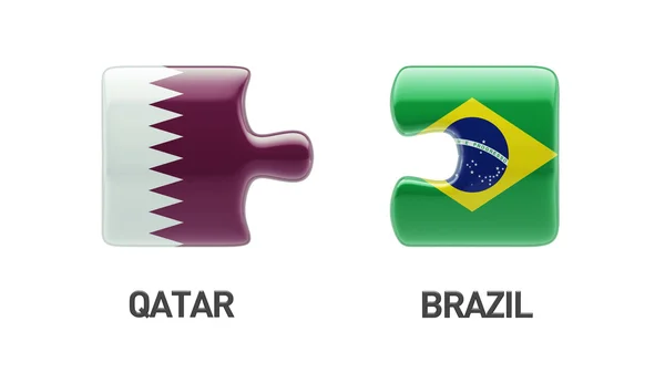 Qatar Brasil Puzzle Concept — Fotografia de Stock