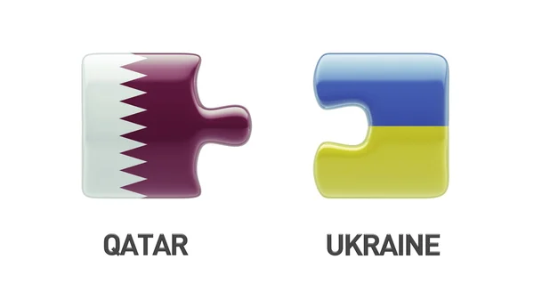 Qatar Ucrania Puzzle Concepto —  Fotos de Stock