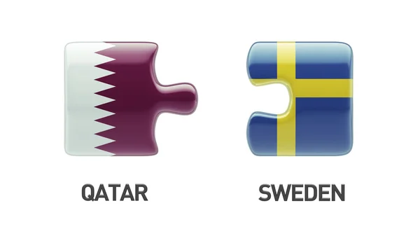 Qatar Suecia Puzzle Concepto —  Fotos de Stock