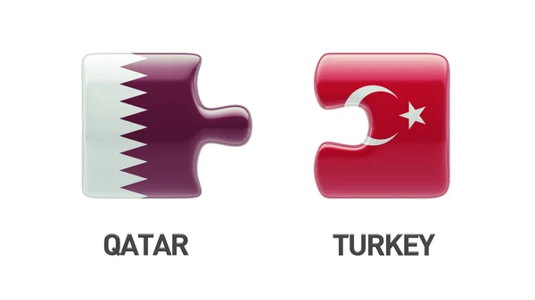 Qatar Turkey  Puzzle Concept — Stock Photo, Image