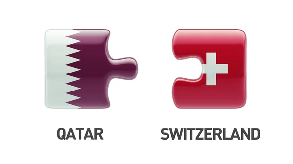 Κατάρ Ελβετία παζλ έννοια — Φωτογραφία Αρχείου