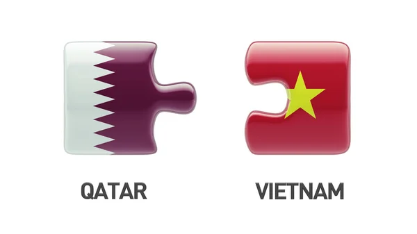 Qatar Vietnam  Puzzle Concept — Stock Photo, Image