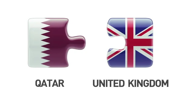 Κατάρ Ηνωμένο Βασίλειο παζλ έννοια — Φωτογραφία Αρχείου