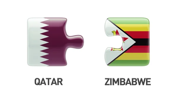 Qatar Zimbabwe puzzel Concept — Stockfoto