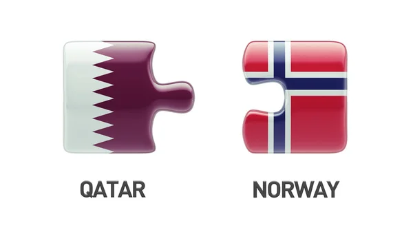 Qatar Noruega Puzzle Concepto —  Fotos de Stock