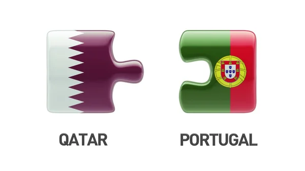 Qatar Portugal puzzel Concept — Stockfoto