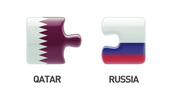 Russie Qatar Puzzle Concept — Photo