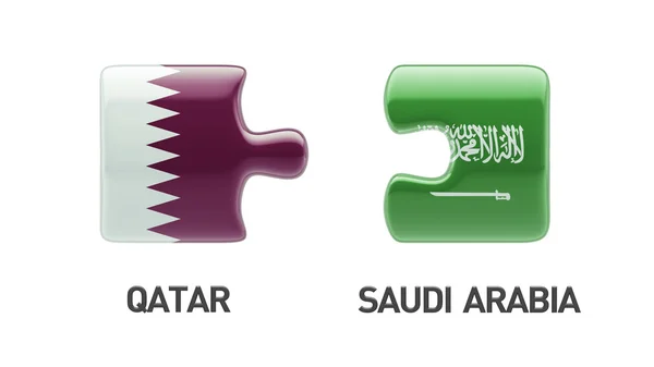 Saudi arabia qatar puzzle-konzept — Stockfoto