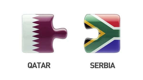 Sudáfrica Qatar Puzzle Concepto —  Fotos de Stock