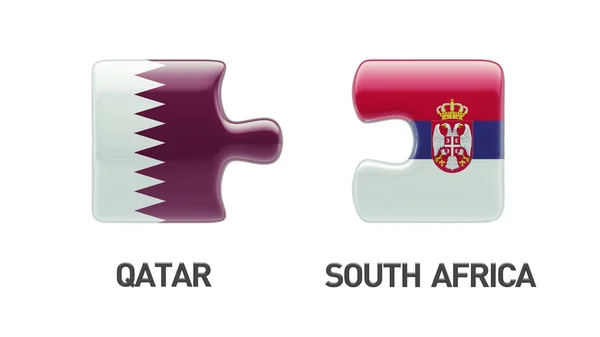 Sérvia Qatar Puzzle Concept — Fotografia de Stock