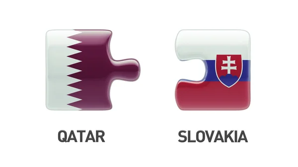 Σλοβακία Κατάρ παζλ έννοια — Φωτογραφία Αρχείου