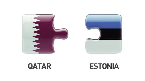 Estonia Qatar Puzzle Concepto —  Fotos de Stock