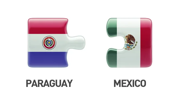 Paraguay Mexico Puzzle Concept — Stock Photo, Image