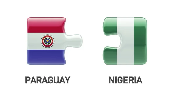 Paraguay Nigeria pussel koncept — Stockfoto