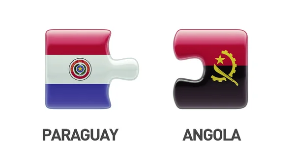 巴拉圭安哥拉拼图概念 — 图库照片
