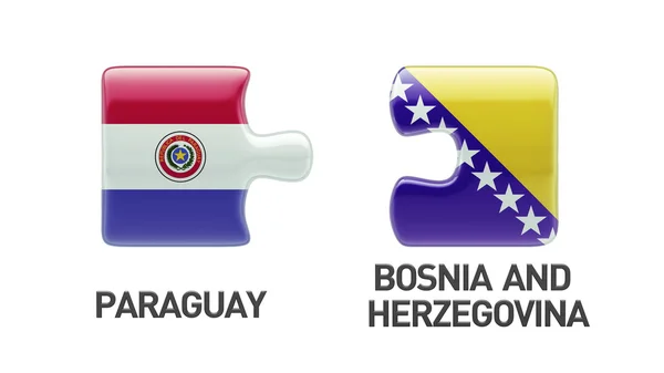 Paraguay Bosnien och Hercegovina pussel koncept — Stockfoto