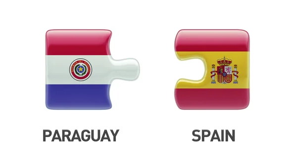 Paraguay Espagne Puzzle Concept — Photo