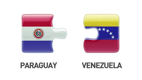 Paraguay Venezuela Puzzle Concept — Photo