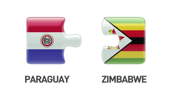 Paraguay Zimbabwe puzzel Concept — Stockfoto