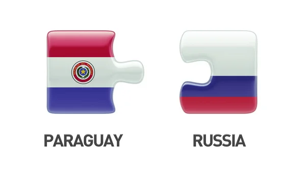 Russia Paraguay  Puzzle Concept — Stock Photo, Image