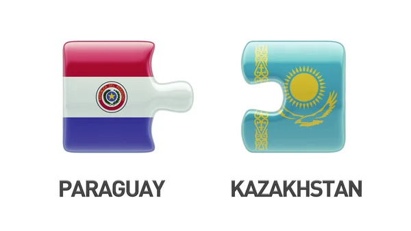 哈萨克斯坦巴拉圭拼图概念 — 图库照片