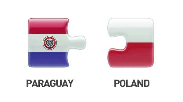 Pologne Paraguay Puzzle Concept — Photo