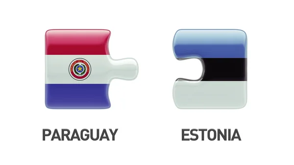 Concetto di Puzzle di Estonia Paraguay — Foto Stock