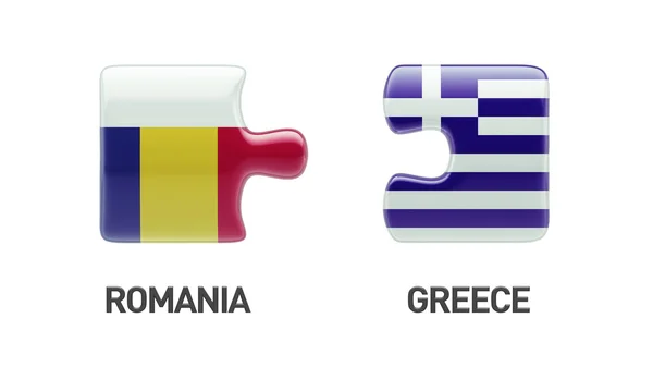 Romania Greece  Puzzle Concept — Stock Photo, Image