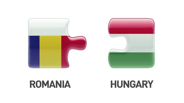 Romania Hungary  Puzzle Concept — Stock Photo, Image