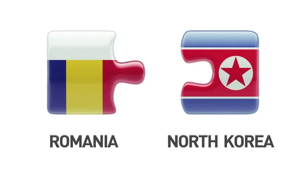 Romania North Korea  Puzzle Concept — Stock Photo, Image