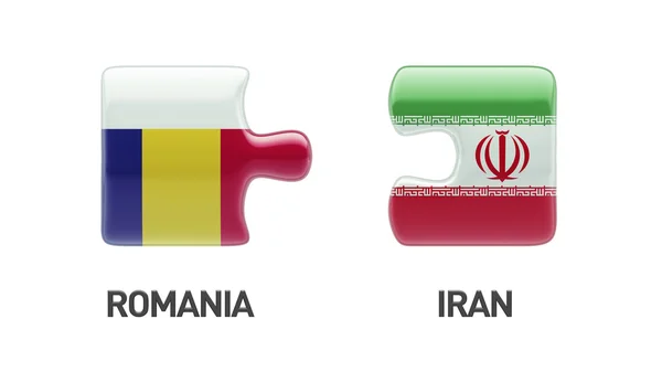 Concetto di Puzzle di Iran Romania — Foto Stock