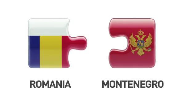 Rumänien Montenegro pussel koncept — Stockfoto