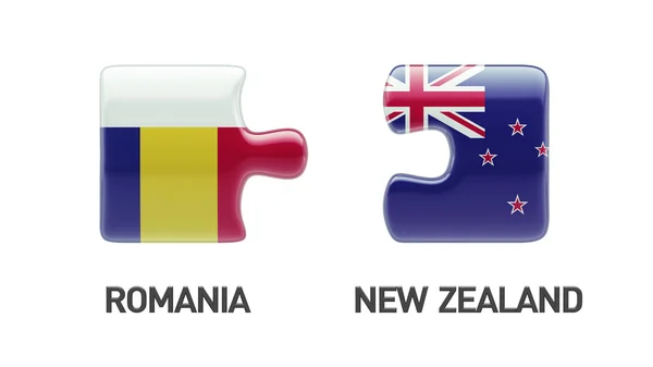 Romania New Zealand  Puzzle Concept — Stock Photo, Image