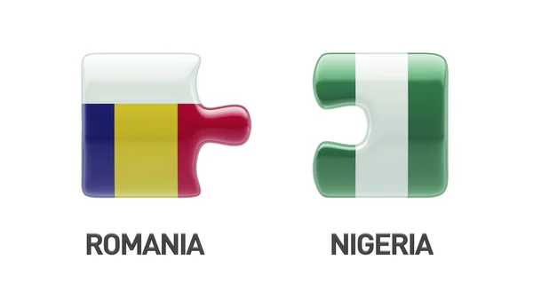 Romania Nigeria  Puzzle Concept — Stock Photo, Image